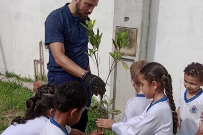 Secretaria de Meio Ambiente realiza manutenção e reavivamento das hortas escolares em Ilhabela